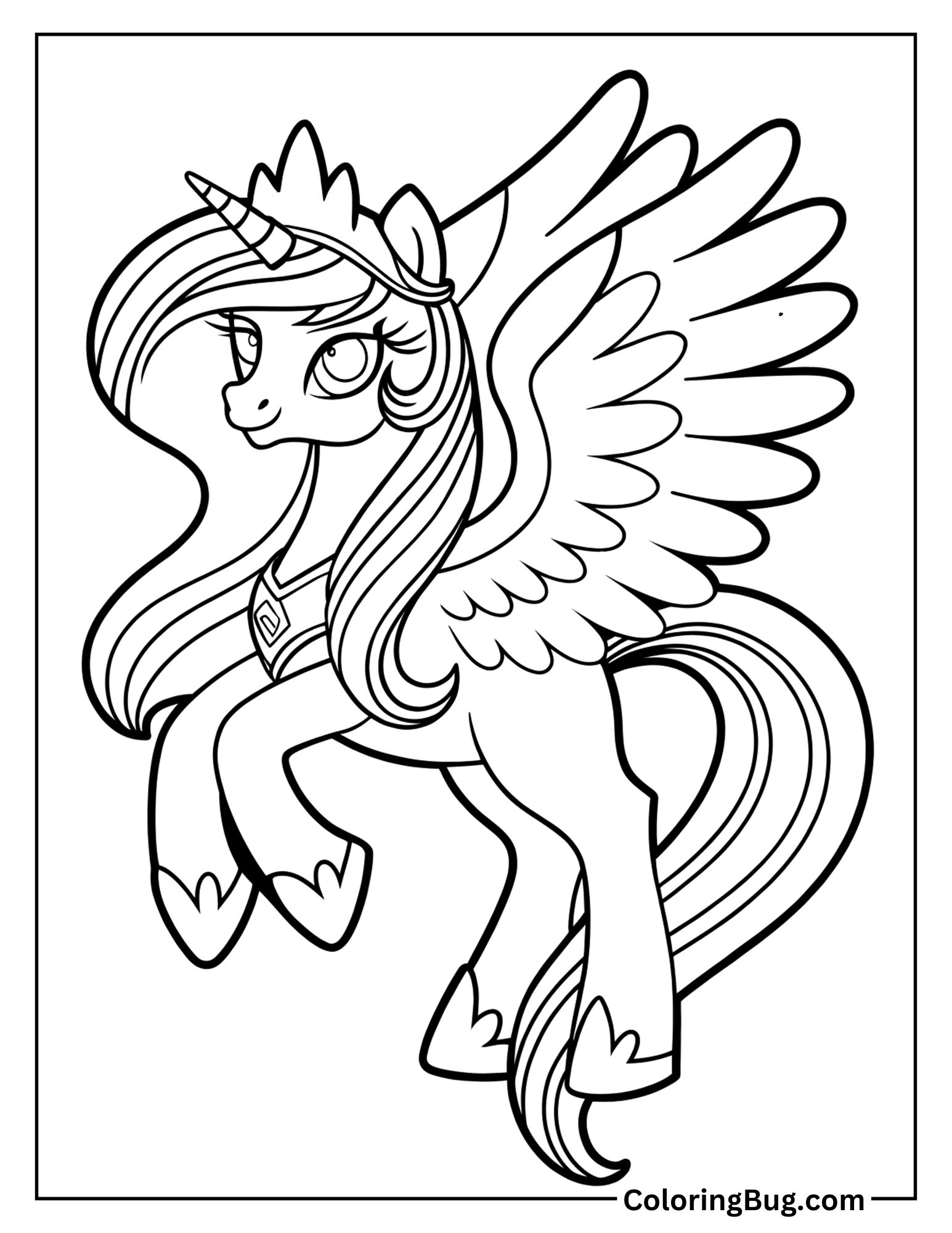Twilight Sparkle Alicorn Coloring Sheet