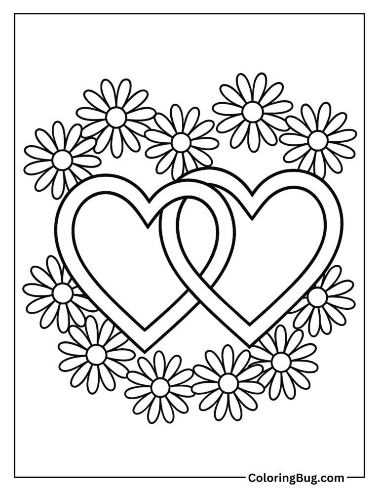30 Hearts and Flowers Coloring Pages (Free Printable PDFs)